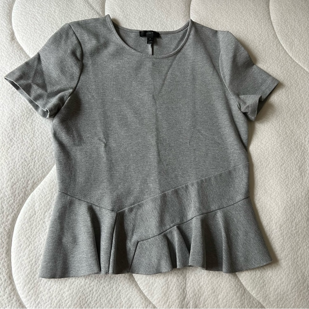J.Crew peplum grey top M
